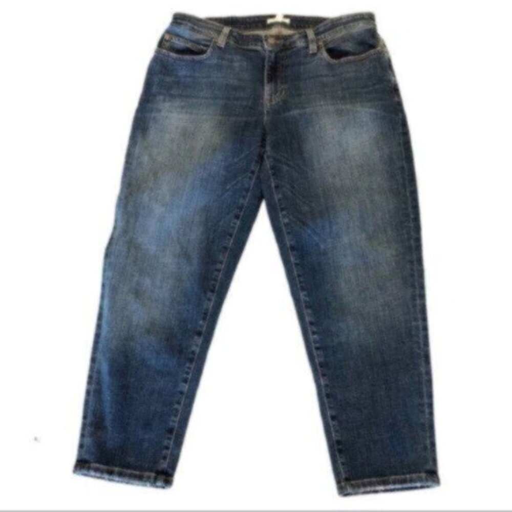 Eileen Fisher Distressed Denim Capri Jeans Size 8